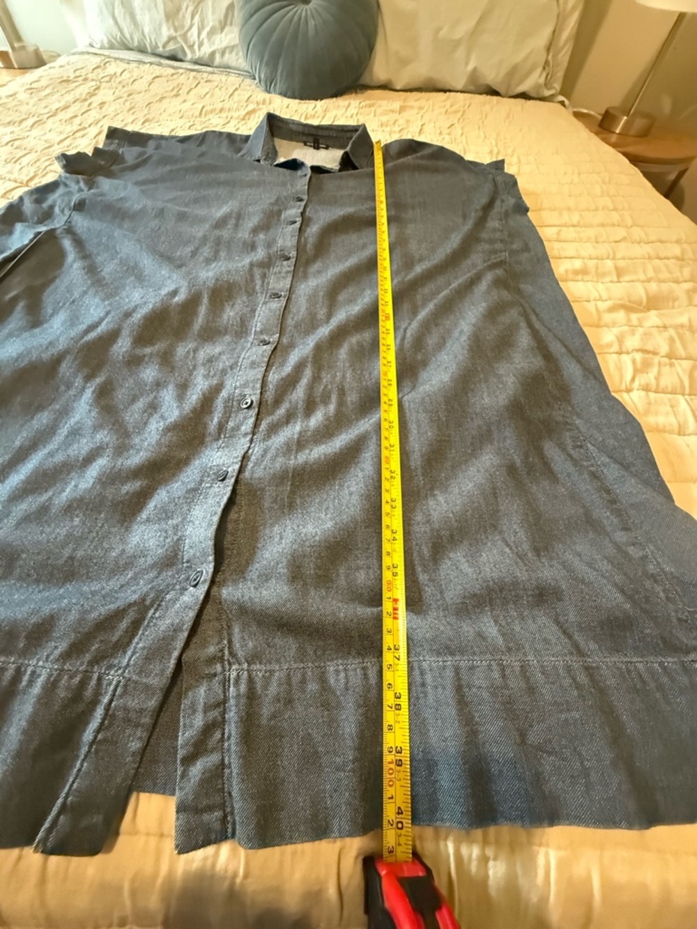 Eileen Fisher Denim Button-Front Relaxed Shirt Dress - Picture 3 of 4